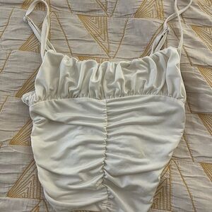 Urban Outfitters Cream Ruched Top